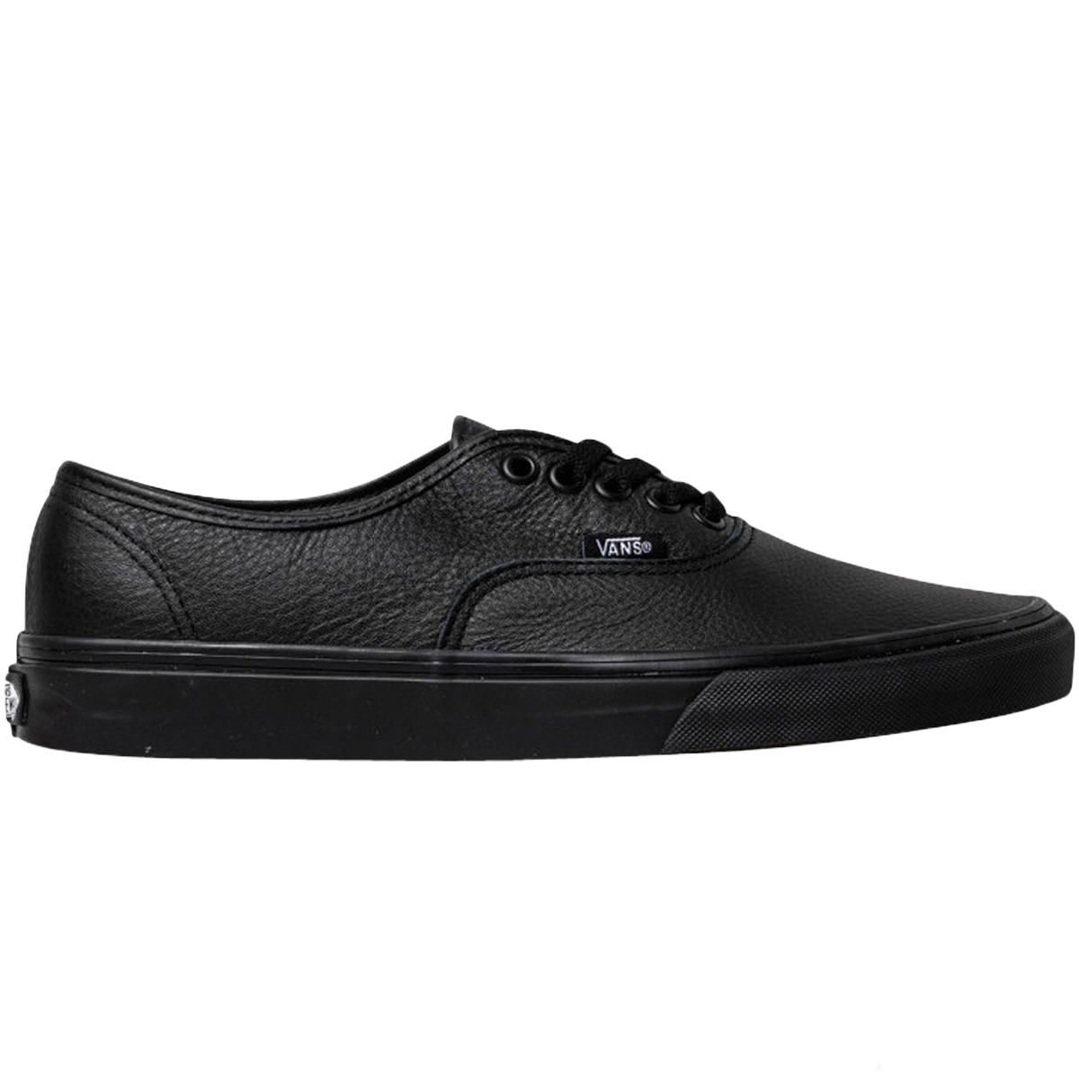 vans authentic leather black mono